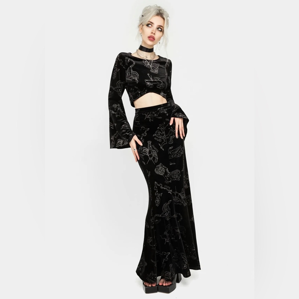 Disturbia Black Velvet Zodiac Two-Piece set